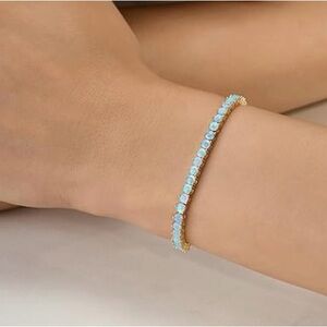 14K Chic Gold and Blue Opal Bracelet